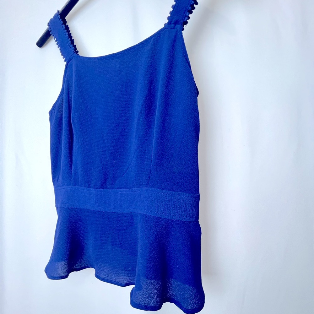 Peplum Top by Highline Collective. XS NAVY BLUE